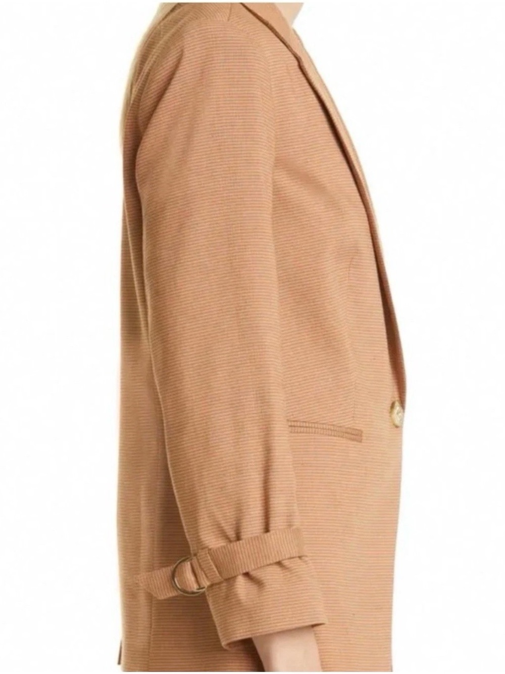 Veronica Beard Camel/Tan Single-Button Textured Blazer - Picture 6 of 15